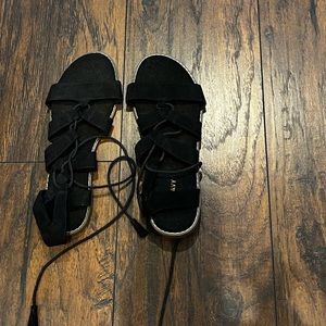 Black lace up sandals